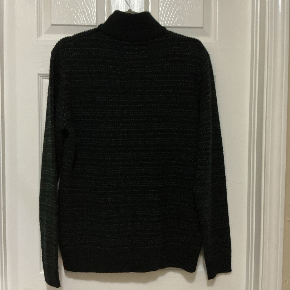 Amongst‎ Others Sweater Adult Large Charcoal Heather Gray 1/4 Zip Blue Accents - Picture 2 of 4
